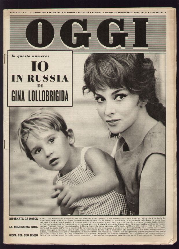 OGGI magazine side cover Issue 31 3 August 1961