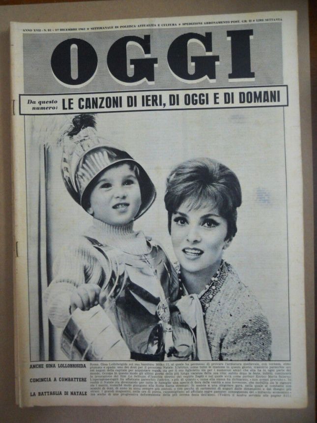 OGGI magazine side cover Issue 51 17 December 1961
