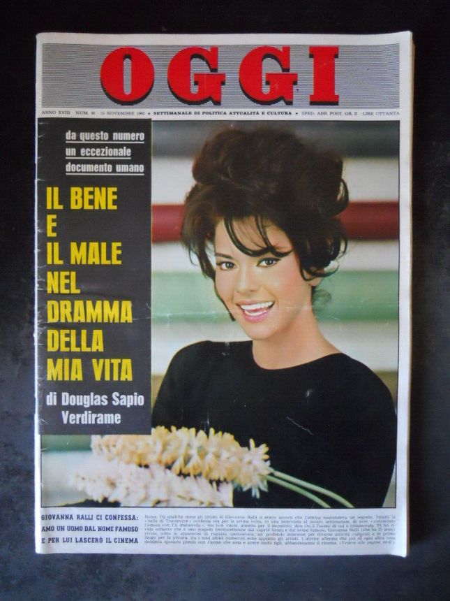 OGGI magazine side cover Issue 46 15 November 1962