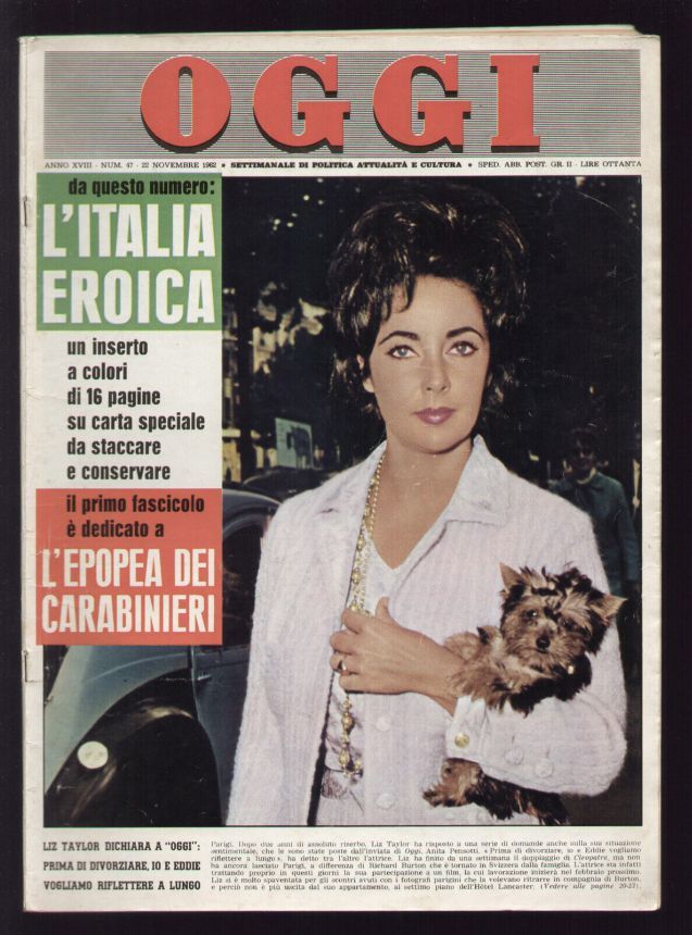 OGGI magazine side cover Issue 47 22 November 1962