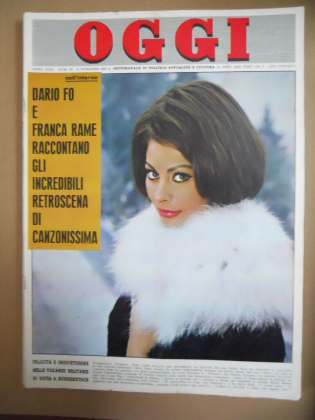 OGGI magazine side cover Issue 50 13 December 1962
