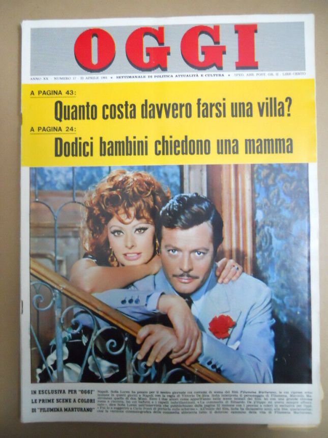 OGGI magazine side cover Issue 17 25 April 1964