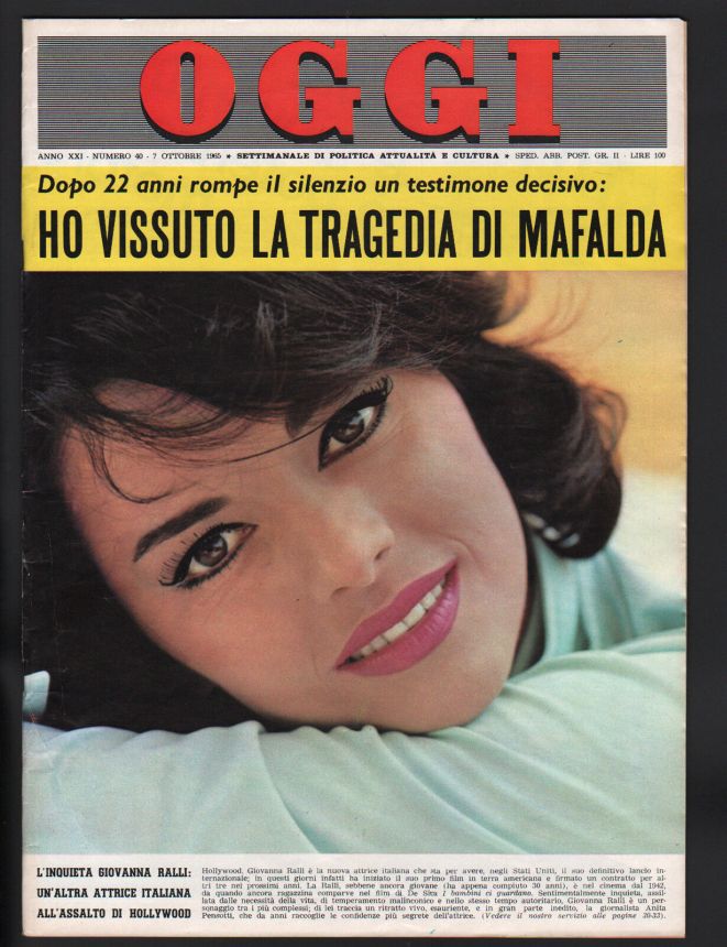 OGGI magazine side cover Issue 40 7 October 1965