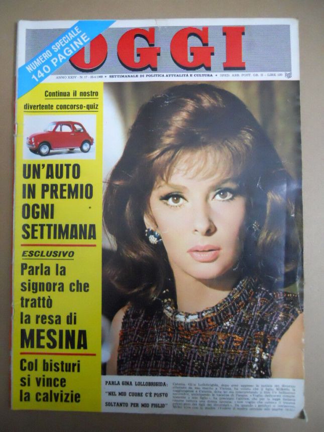 OGGI magazine side cover Issue 17 25 April 1968