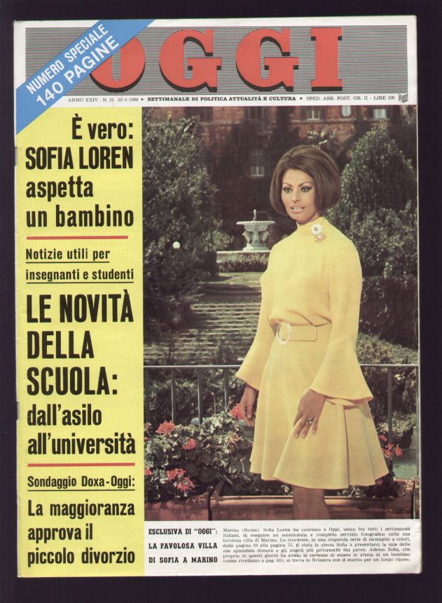 OGGI magazine side cover Issue 21 23 May 1968