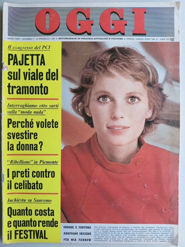OGGI magazine side cover Issue 7 12 February 1969
