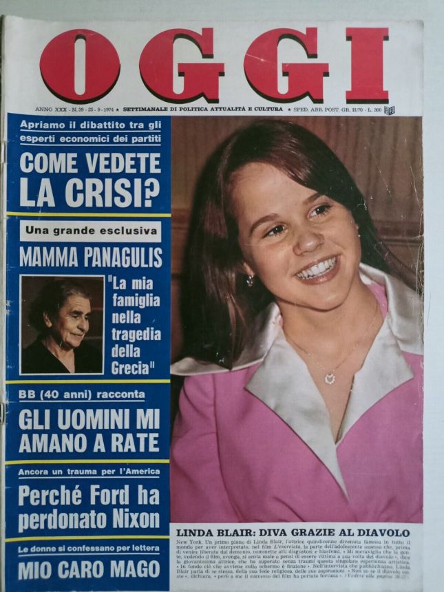 OGGI magazine side cover Issue 39 25 September 1974