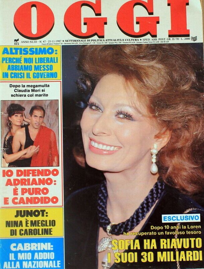 OGGI magazine side cover Issue 47 25 November 1987