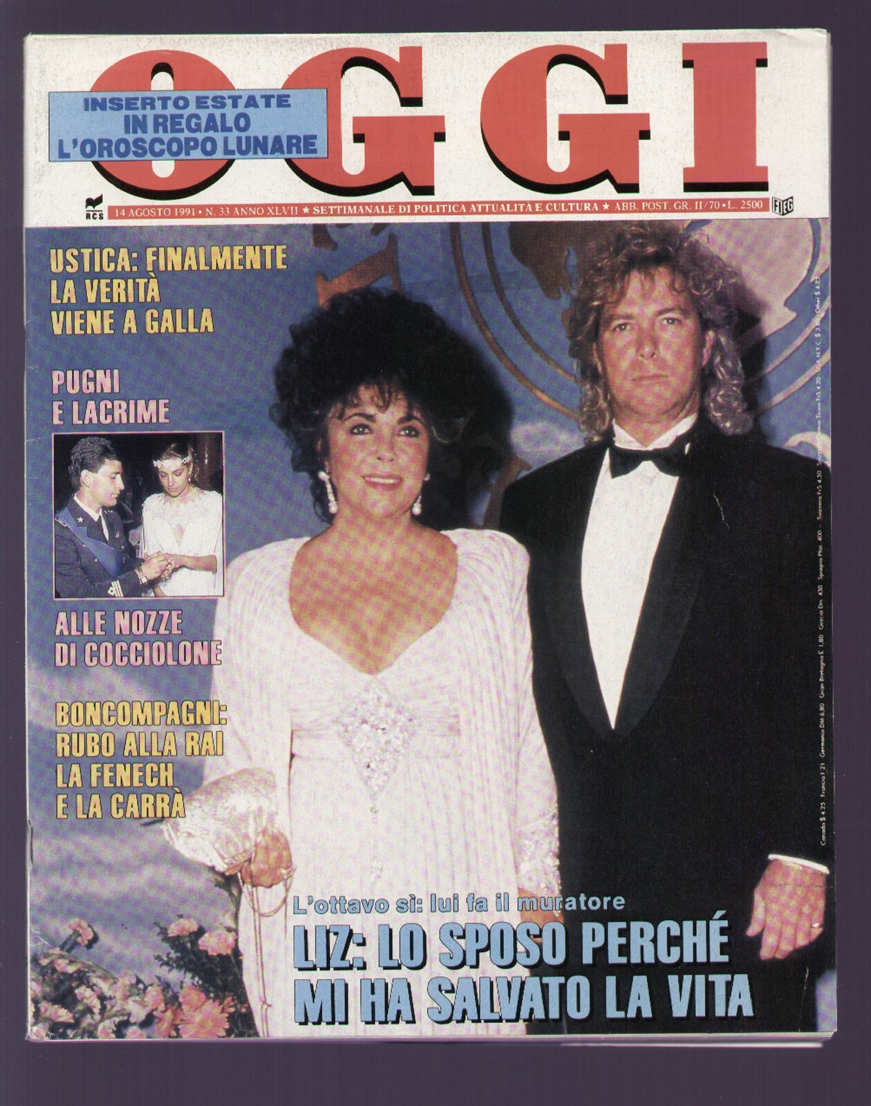OGGI magazine side cover Issue 33 14 August 1991
