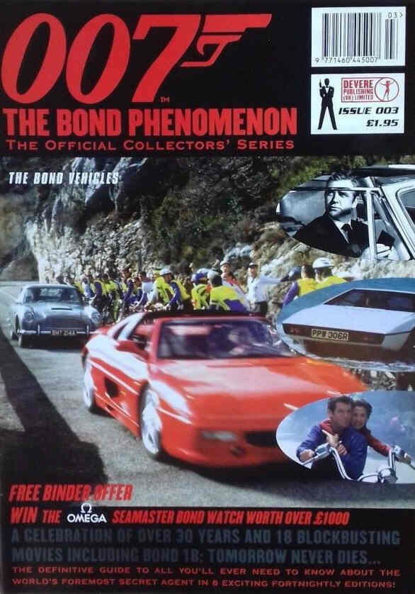 007 THE BOND PHENOMENON magazine side cover Issue 003  The Bond Vehicles   1997