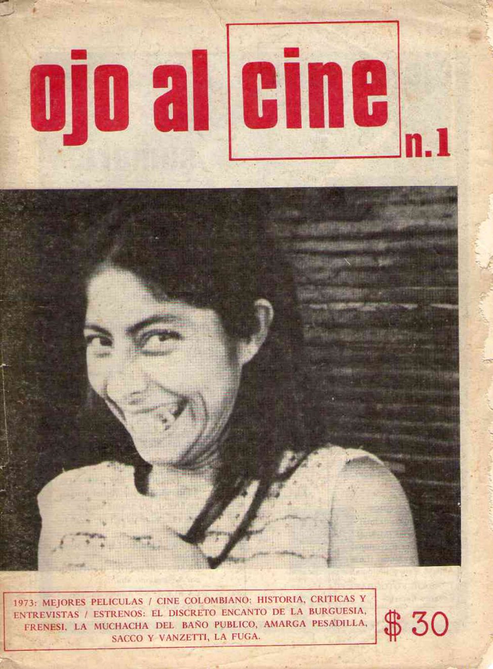 OJO AL CINE magazine side cover Issue 1   1974