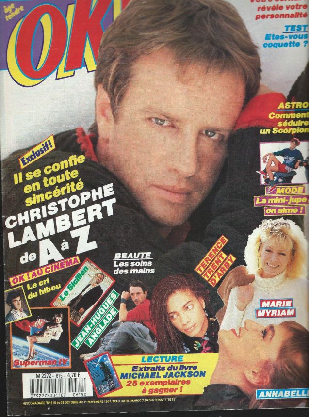 OK! FRANCE magazine side cover 28 October 1987