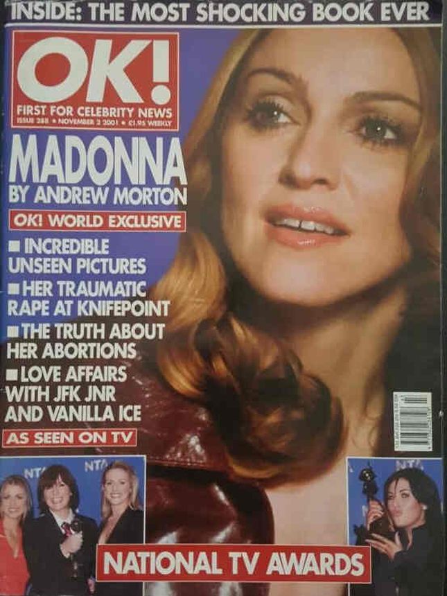 OK! UK magazine side cover 2 November 2001