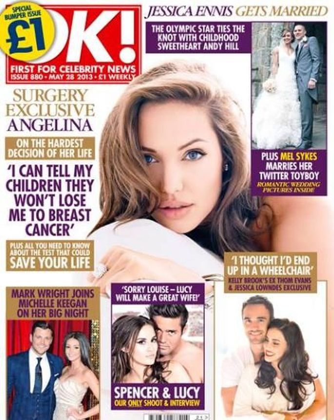 OK! UK magazine side cover 28 May 2013