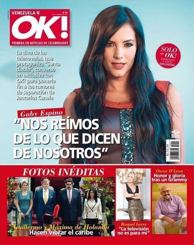 OK! VENEZUELA magazine side cover 16 December 2013