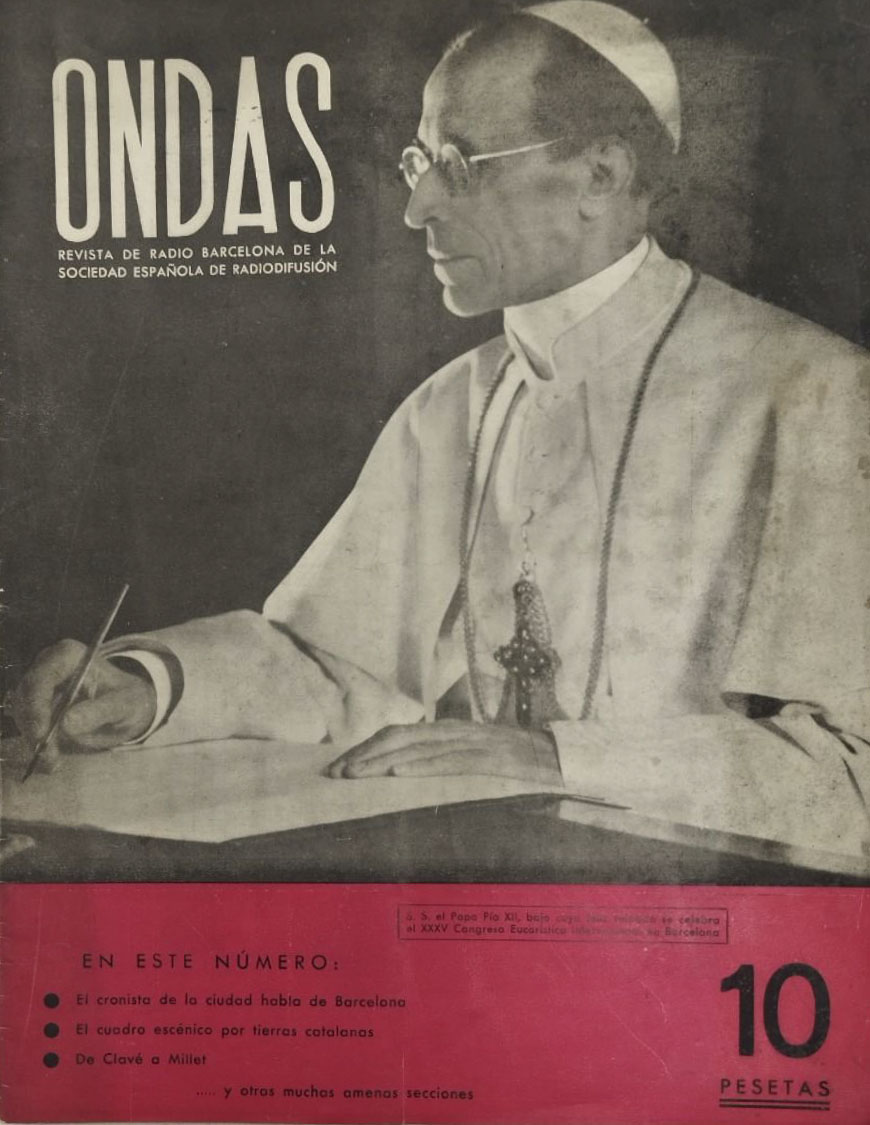 ONDAS magazine side cover Issue 1  June 1952