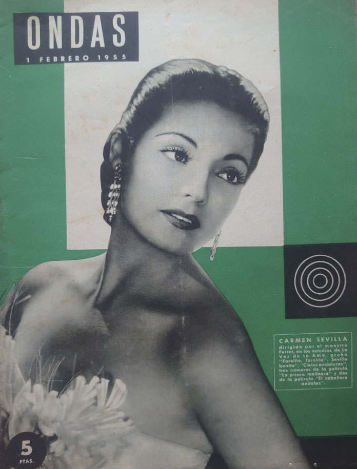 ONDAS magazine side cover Issue 52  February 1955