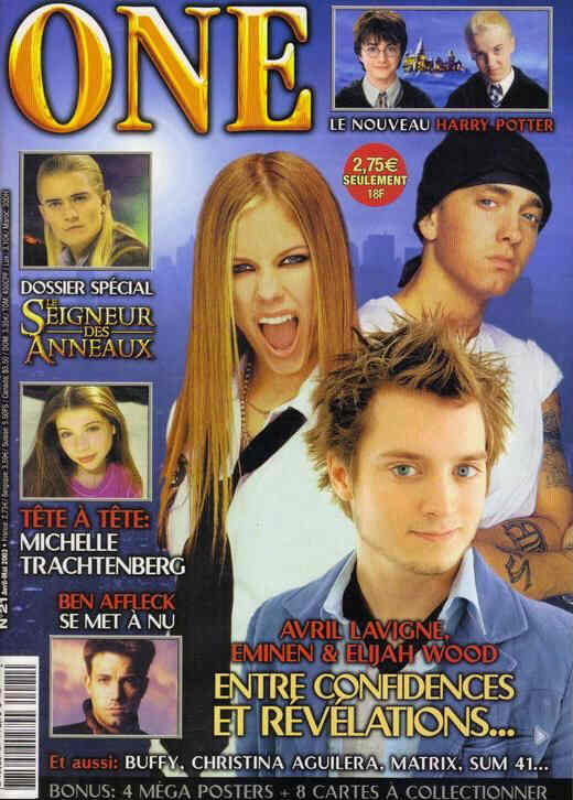 ONE (Fr) magazine side cover Issue 21 April/May 2003