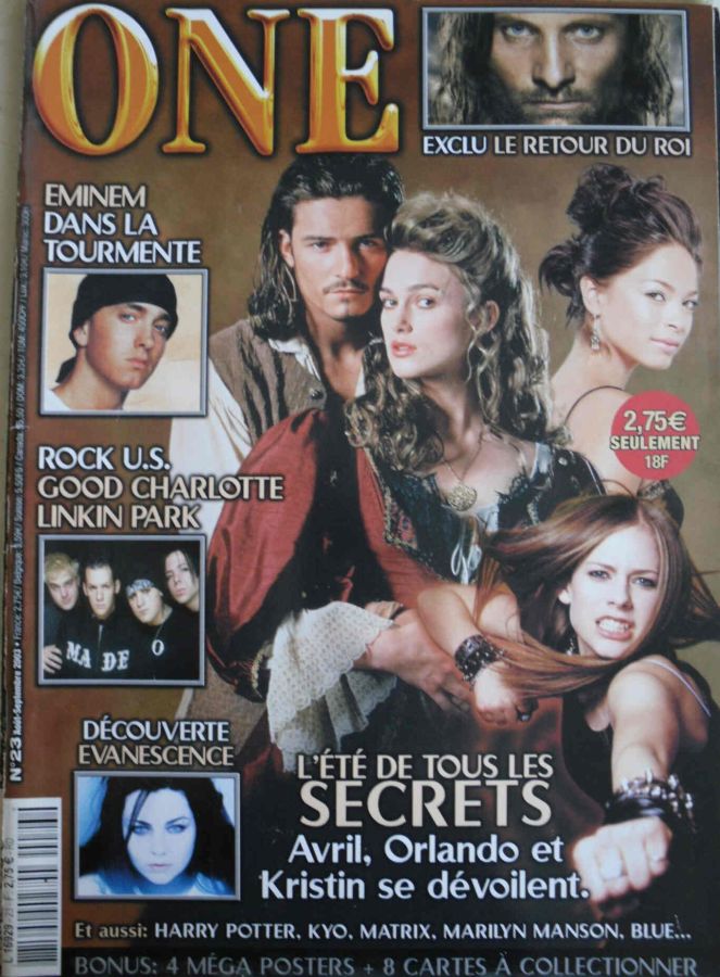 ONE (Fr) magazine side cover Issue 23 August/September 2003