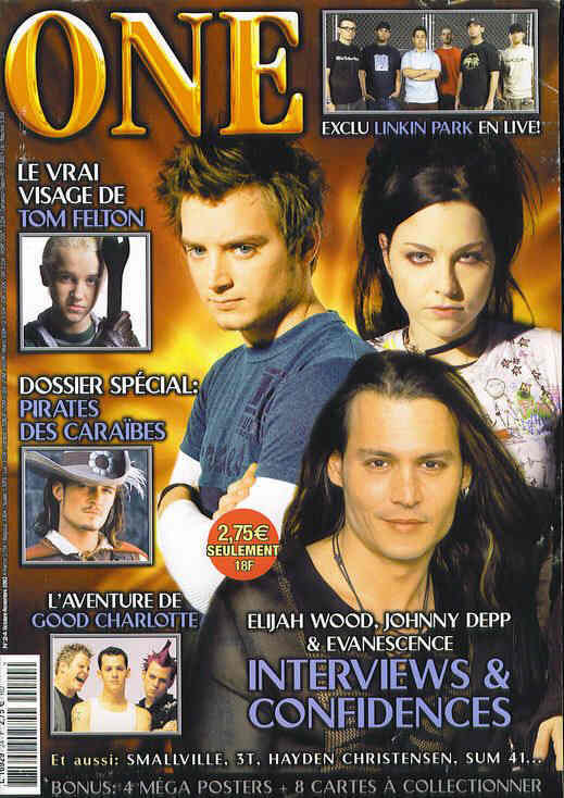 ONE (Fr) magazine side cover Issue 24 October/November 2003