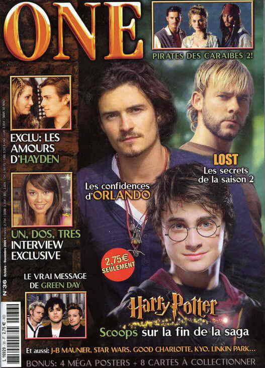 ONE (Fr) magazine side cover Issue 36 October/November 2005