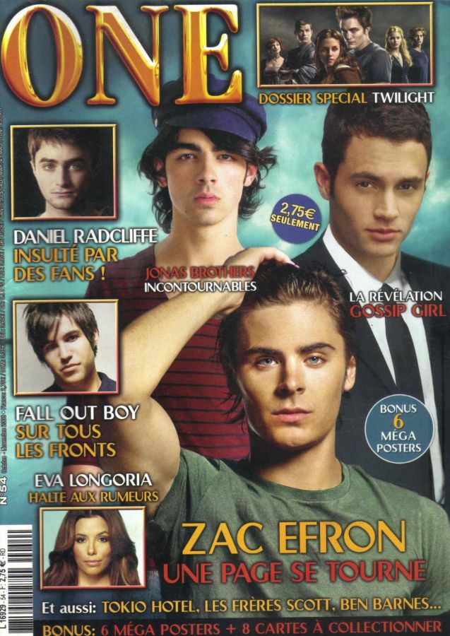 ONE (Fr) magazine side cover Issue 54 October/November 2008