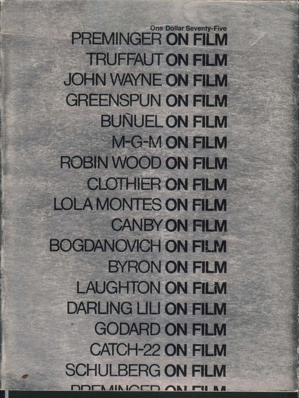 ON FILM magazine side cover  1970