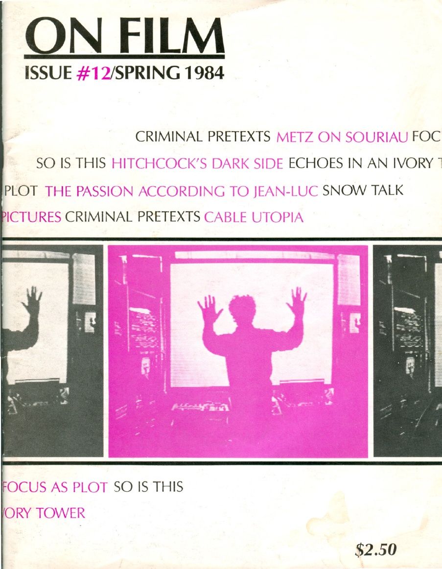 ON FILM magazine side cover Issue 12 Spring 1984
