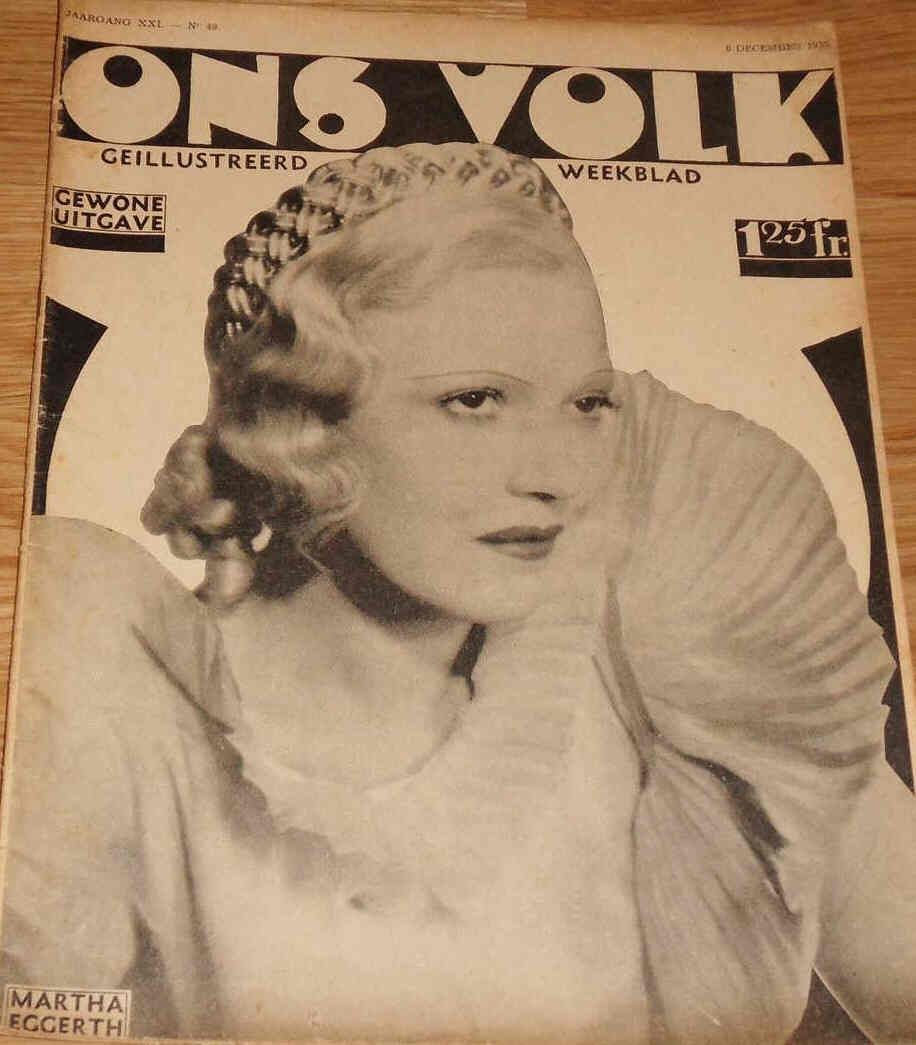 ONS VOLK magazine side cover 8 December 1935
