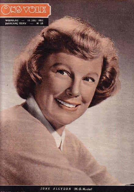 ONS VOLK magazine side cover 10 July 1952