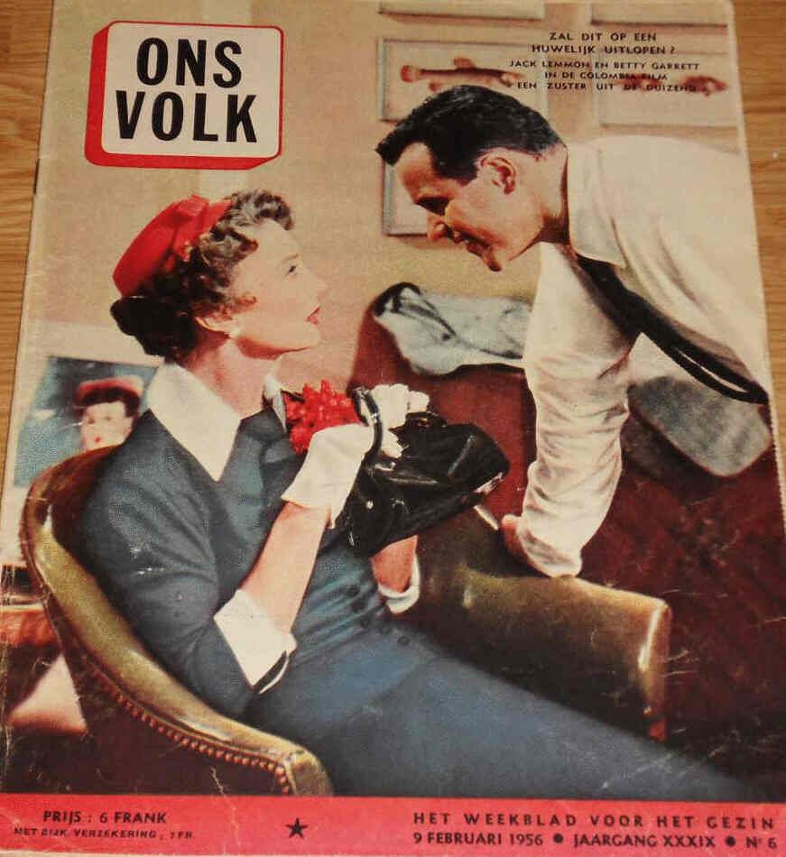 ONS VOLK magazine side cover 9 February 1956