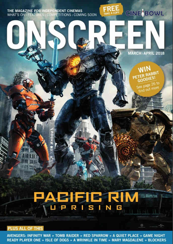 ONSCREEN magazine side cover  March/April 2018
