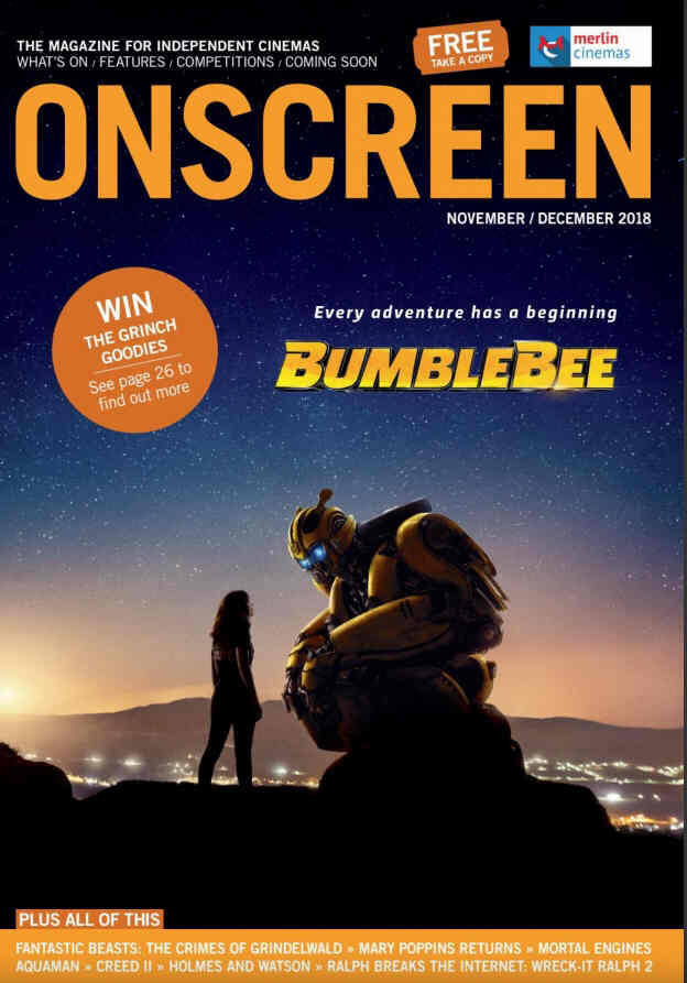 ONSCREEN magazine side cover  November/December 2018