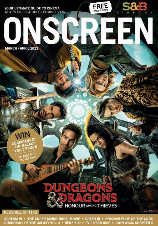 ONSCREEN magazine side cover  March/April 2023