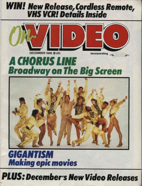 ON VIDEO magazine side cover December 1986