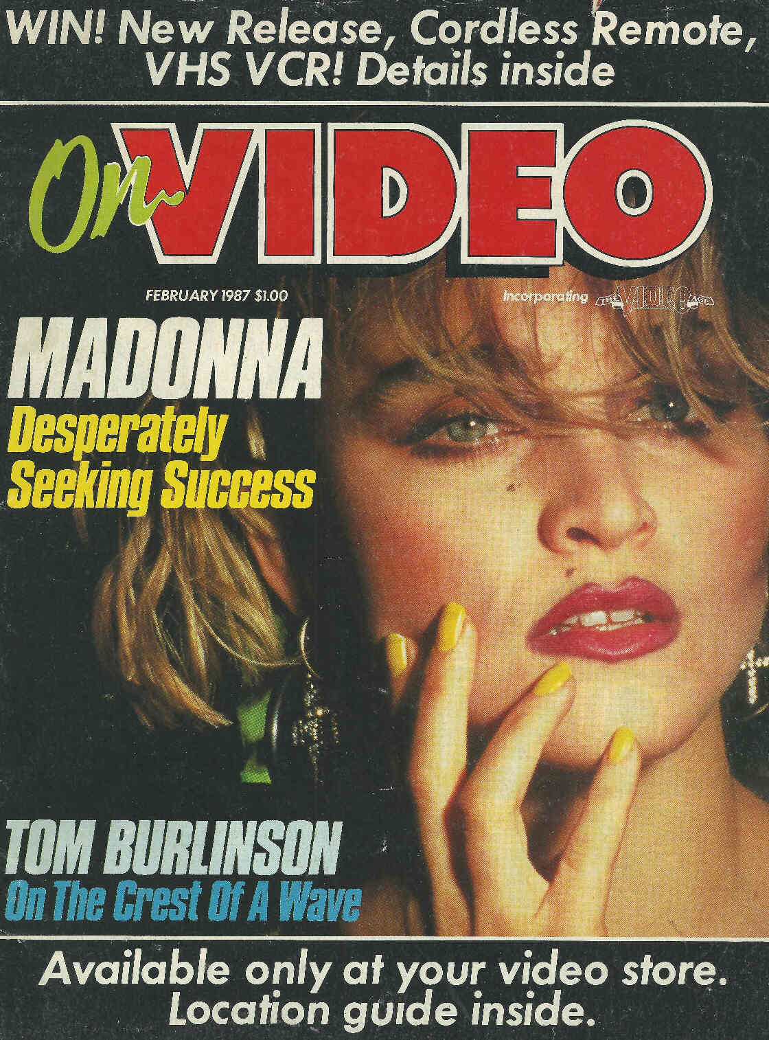 ON VIDEO magazine side cover February 1987