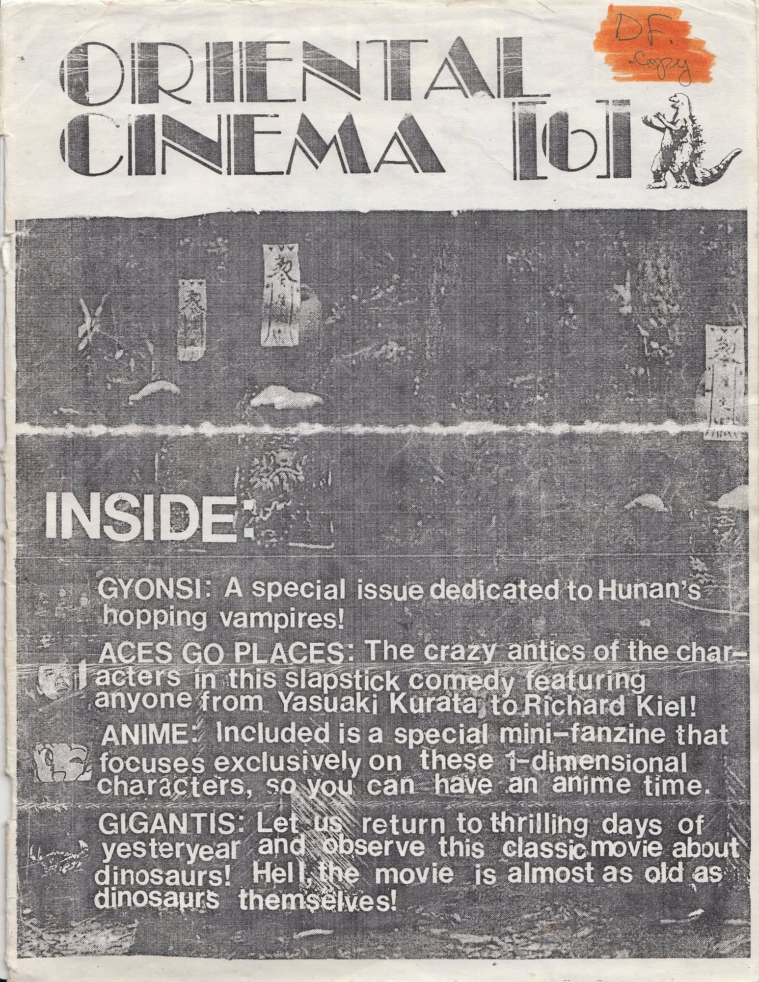 ORIENTAL CINEMA magazine side cover Issue 6   1988