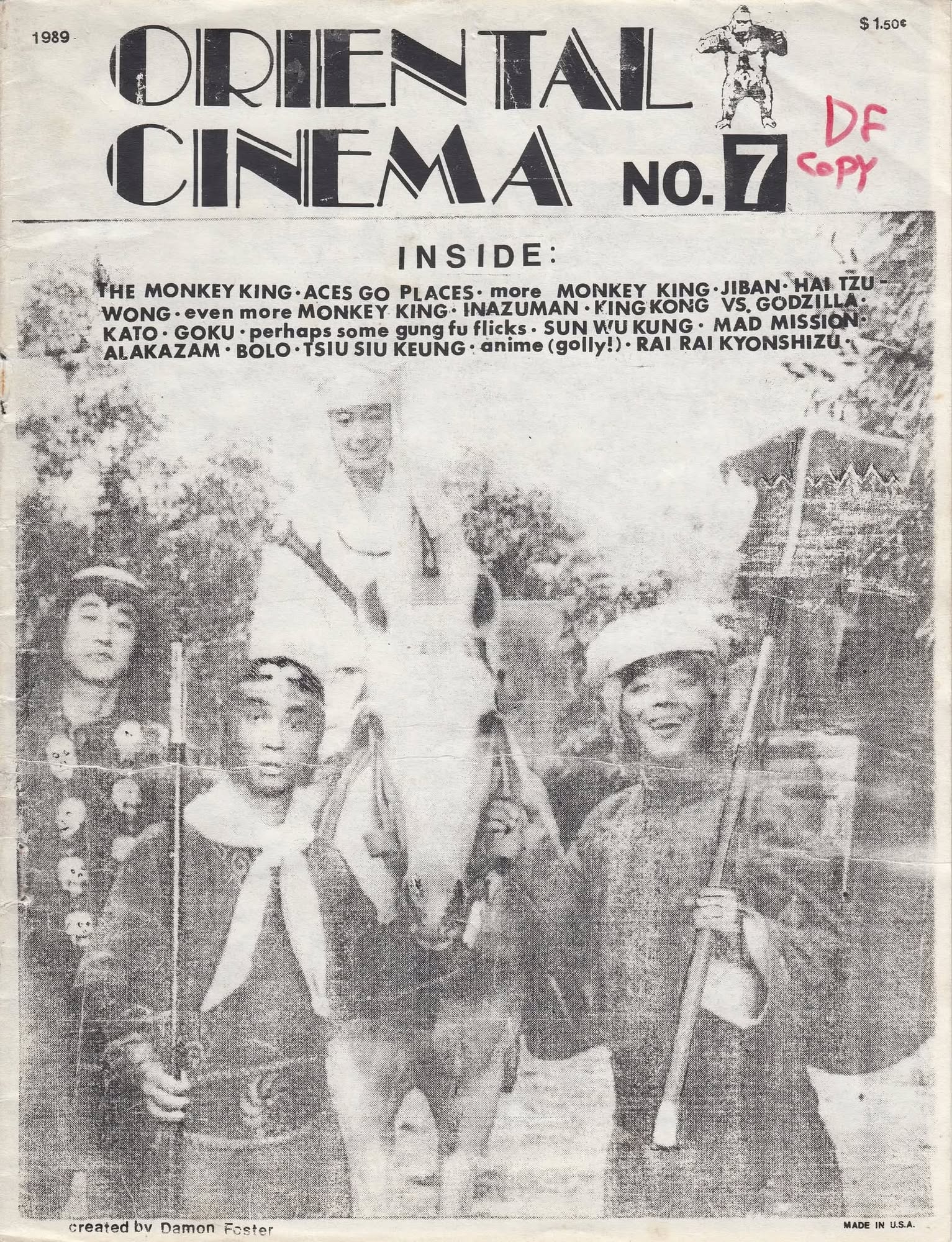 ORIENTAL CINEMA magazine side cover Issue 7   1989