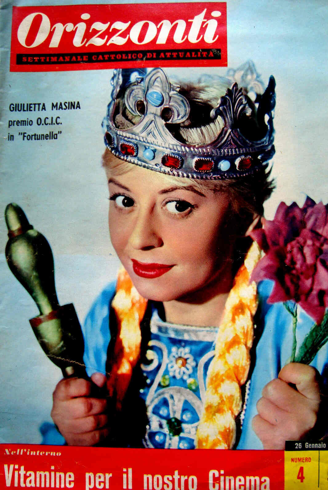 ORIZZONTI magazine side cover Issue 4 6 January 1958