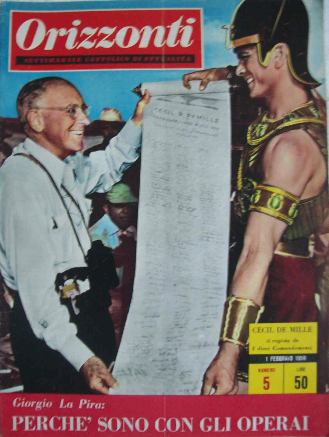 ORIZZONTI magazine side cover Issue 5 1 February 1959