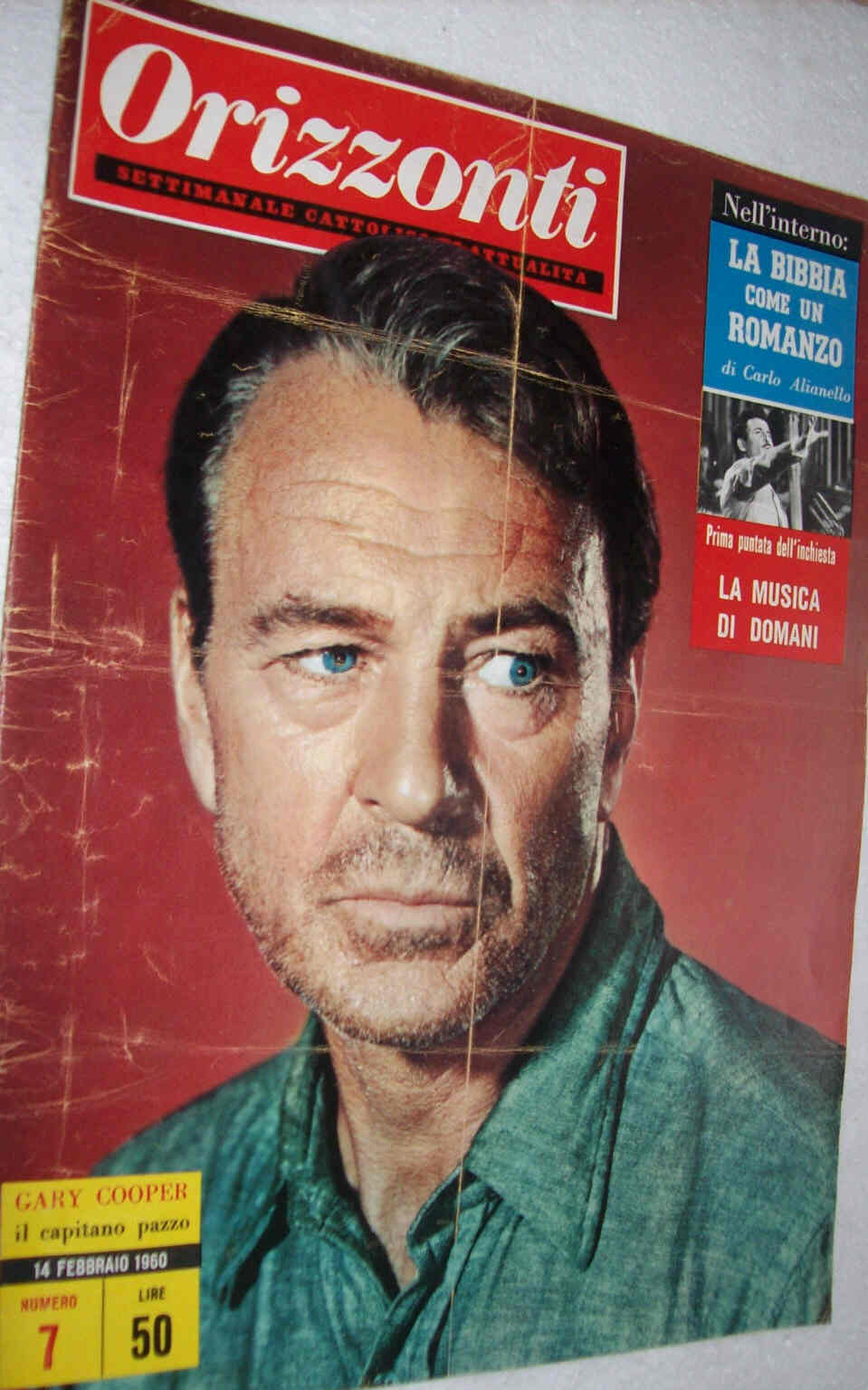 ORIZZONTI magazine side cover Issue 7 14 February 1960