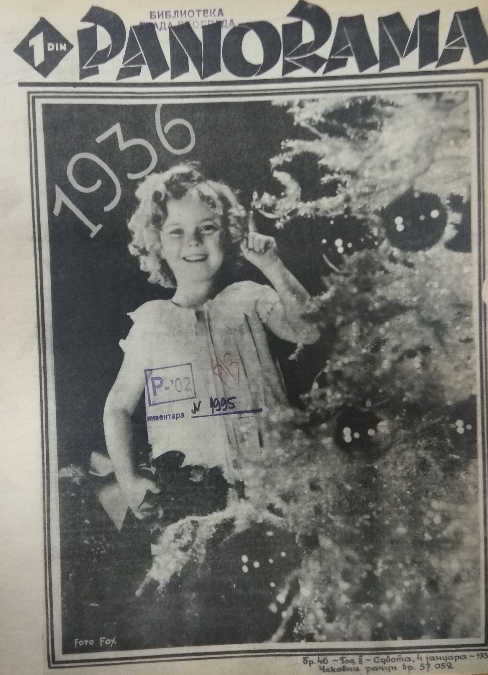 PANORAMA (Yu) magazine side cover 4 January 1936