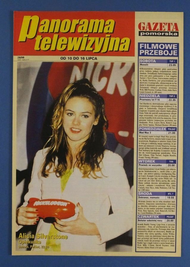 PANORAMA TELEWIZYJNA magazine side cover Issue 28 10 July 1998