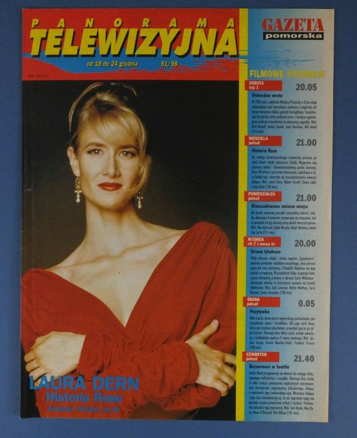 PANORAMA TELEWIZYJNA magazine side cover Issue 51 18 December 1998