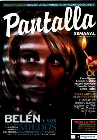PANTALLA SEMANAL magazine side cover Issue 1198 8 October 2010