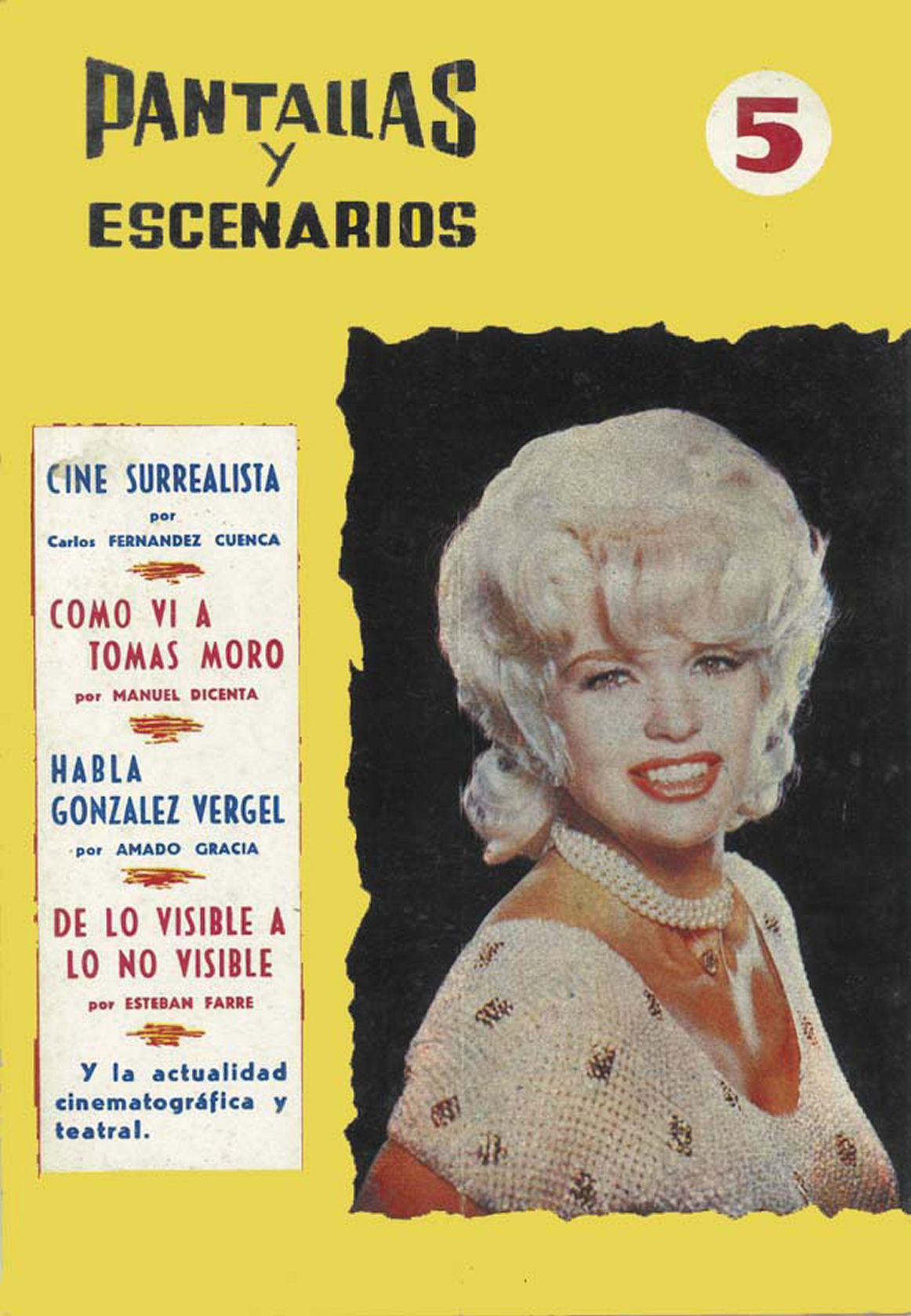 PANTALLAS Y ESCENARIOS magazine side cover Issue 21  February 1963
