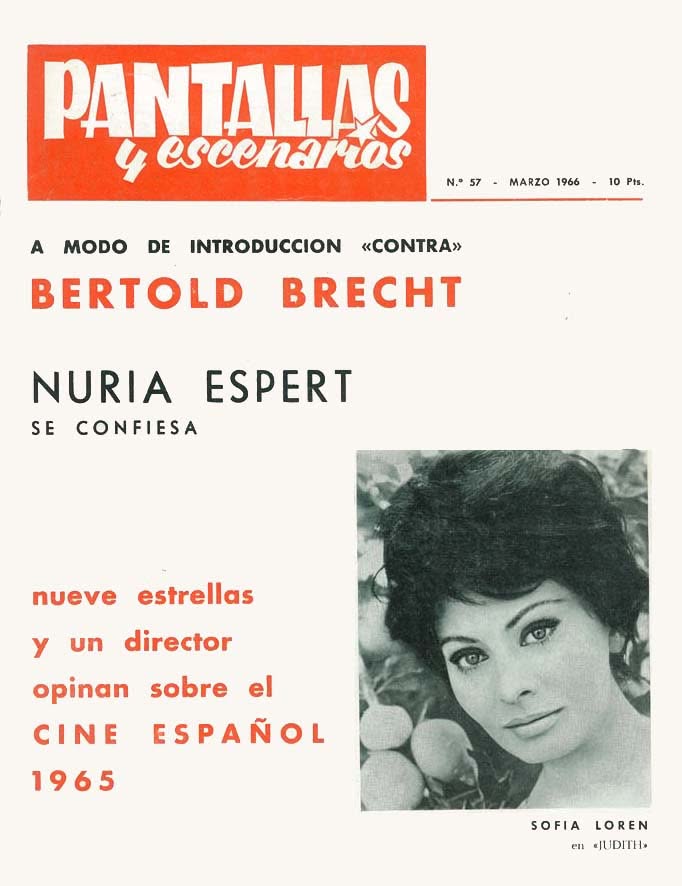 PANTALLAS Y ESCENARIOS magazine side cover Issue 57  March 1966