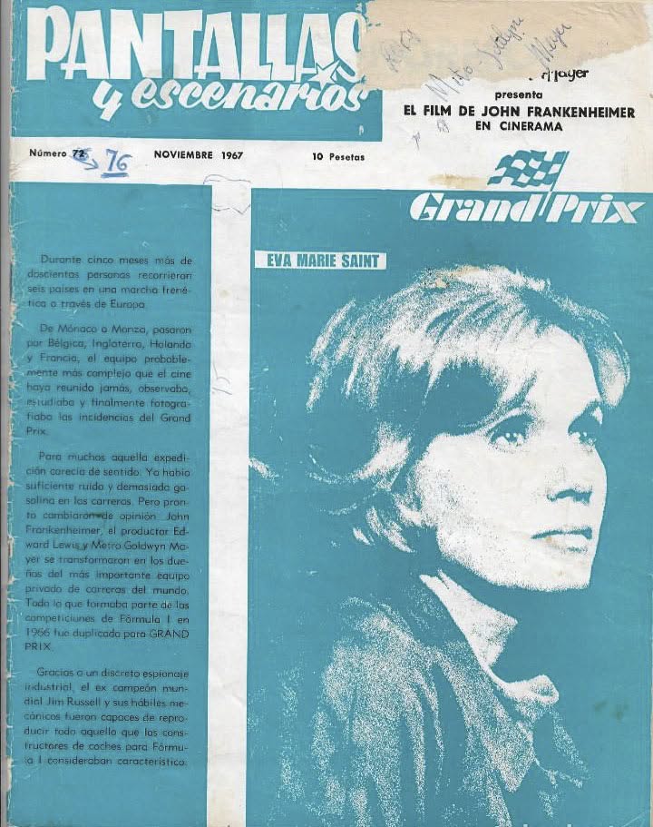 PANTALLAS Y ESCENARIOS magazine side cover Issue 76  November 1967
