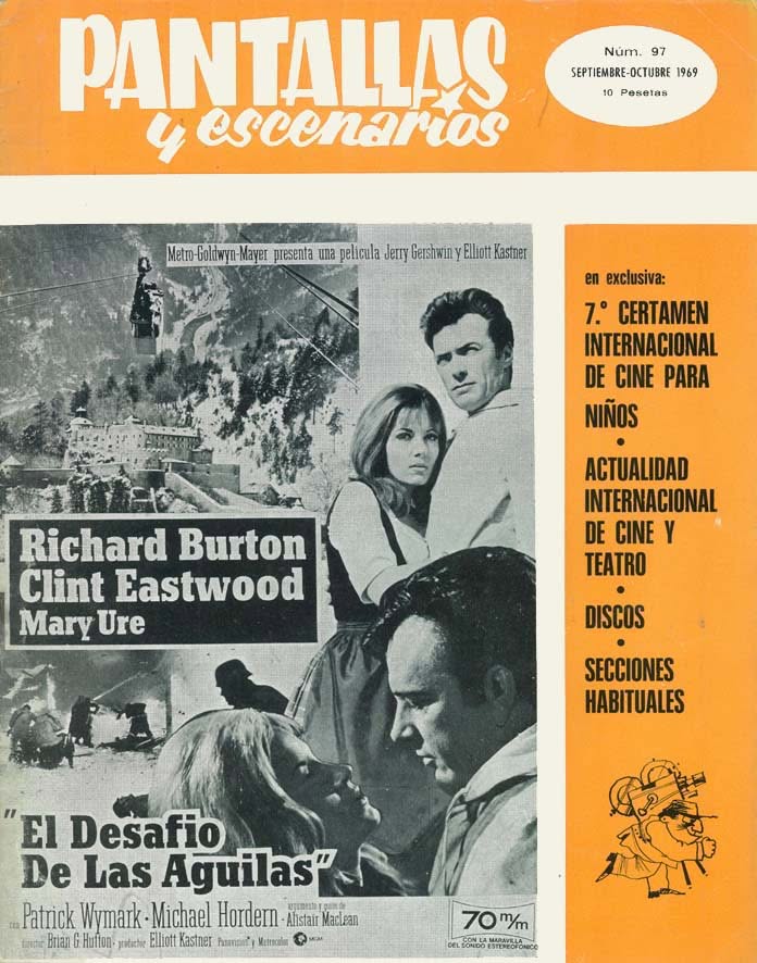 PANTALLAS Y ESCENARIOS magazine side cover Issue 97 10 September 1969