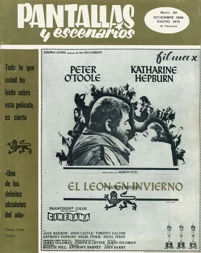 PANTALLAS Y ESCENARIOS magazine side cover Issue 99  January 1970